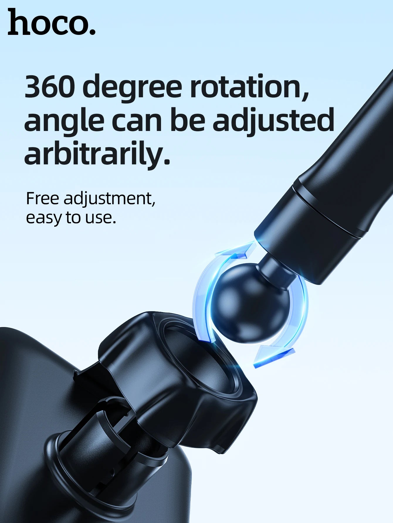 HOCO Car Center Console Windshield Phone Holder For iPhone 16/15 Pro Max Handsfree Universal Phone Mount For 4.7-7 inch Phones