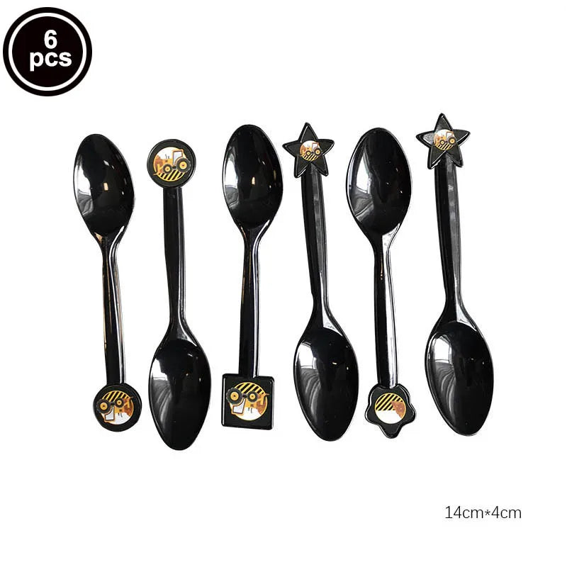 Construction Party Disposable Tableware Plates Cups Napkins Tablecloth Construction Truck Party Decor Excavator Party Favors