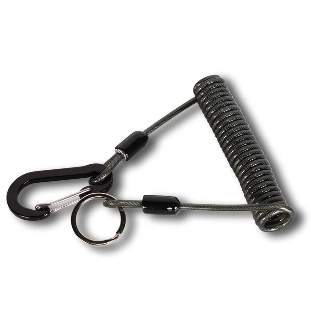 1.2/2m Fishing Missed Rope Anti-Lost Spiral Spring Lure Plier Lanyard Retractable Spring Elastic Rop Fishing Lanyards Outdoor