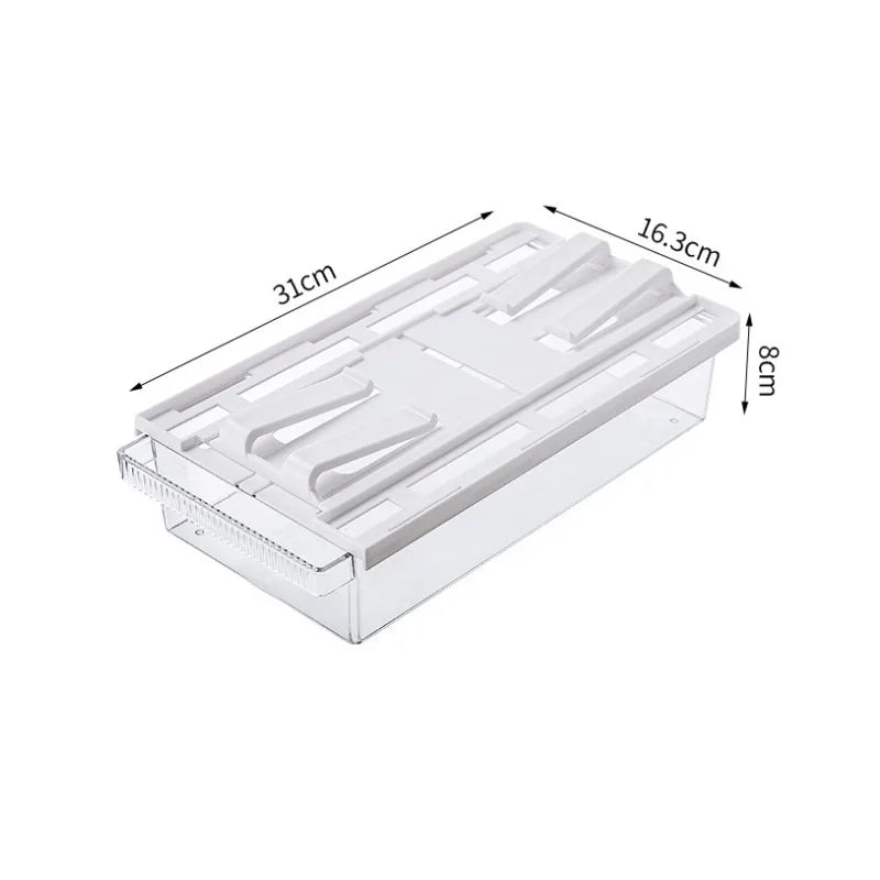 Fridge Organizer Under Shelf Drawer Pull Out Refrigerator Organizer Bin Clear Fridge Storage Container Freezer kitchen Organizer