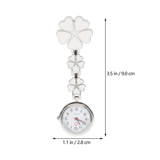 Nurse Watch- Womens Nurse Clip on Watch Nurse Fob Watch Nursing Pin Clip Watch Nurse Fob Watch ( White )