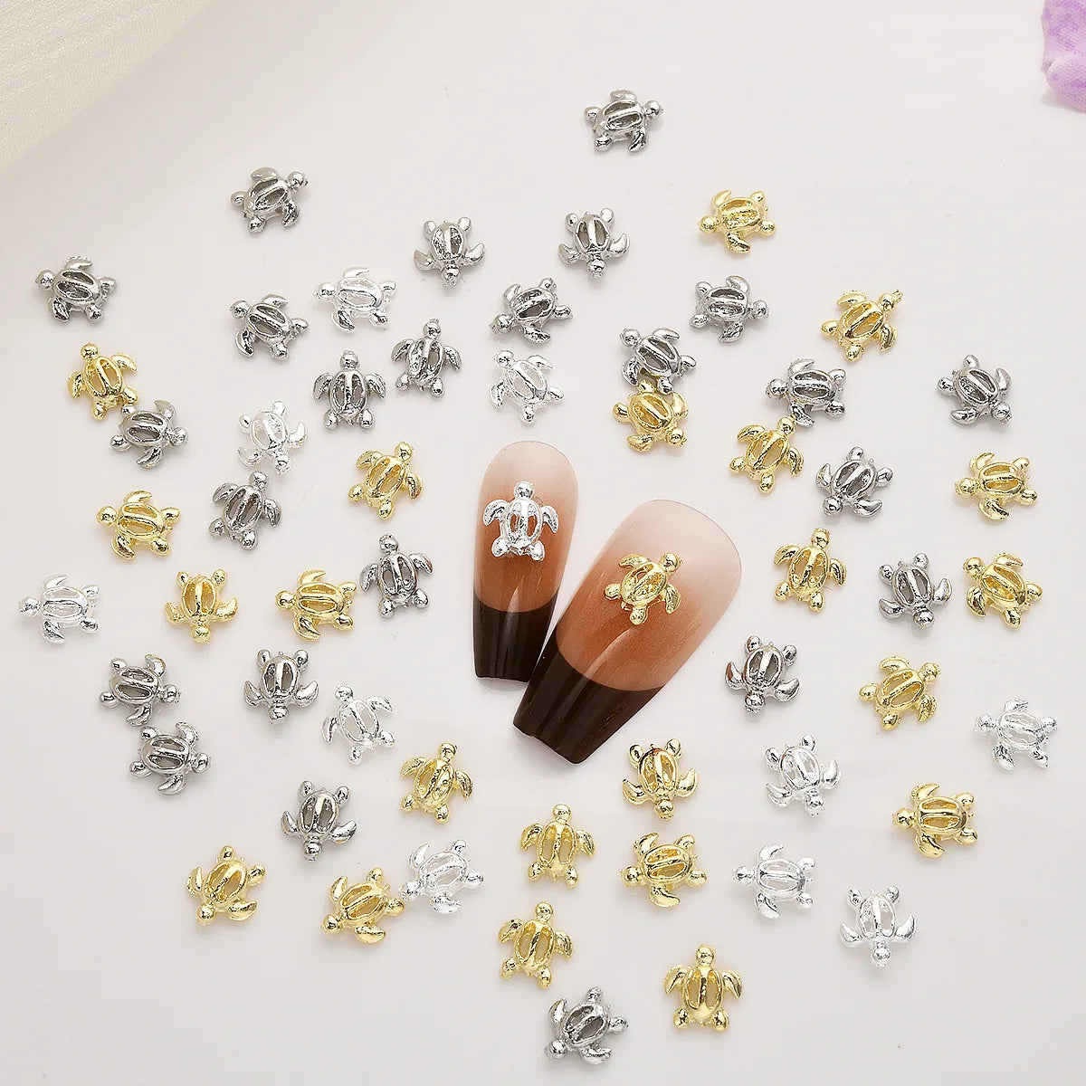 50Pcs New Nail Accessories Cute Hollow Turtle Summer Style Nail Accessories Accessories