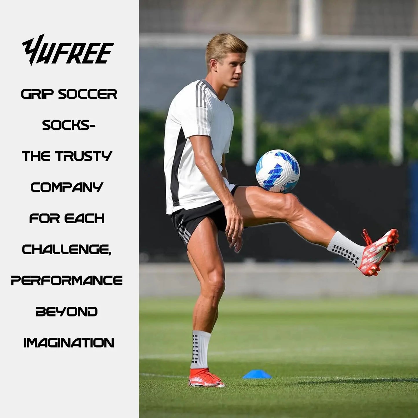 4 Pairs of Sports Socks Breathable Silicone Anti-slip Dot Socks Football Socks Men's Mid-calf Socks Basketball Yoga Socks