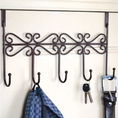Five Hooks Hooks Over Door Towel Clothes Hat Bag Over Door Bathroom Hanger Hanging Coat Cloth
