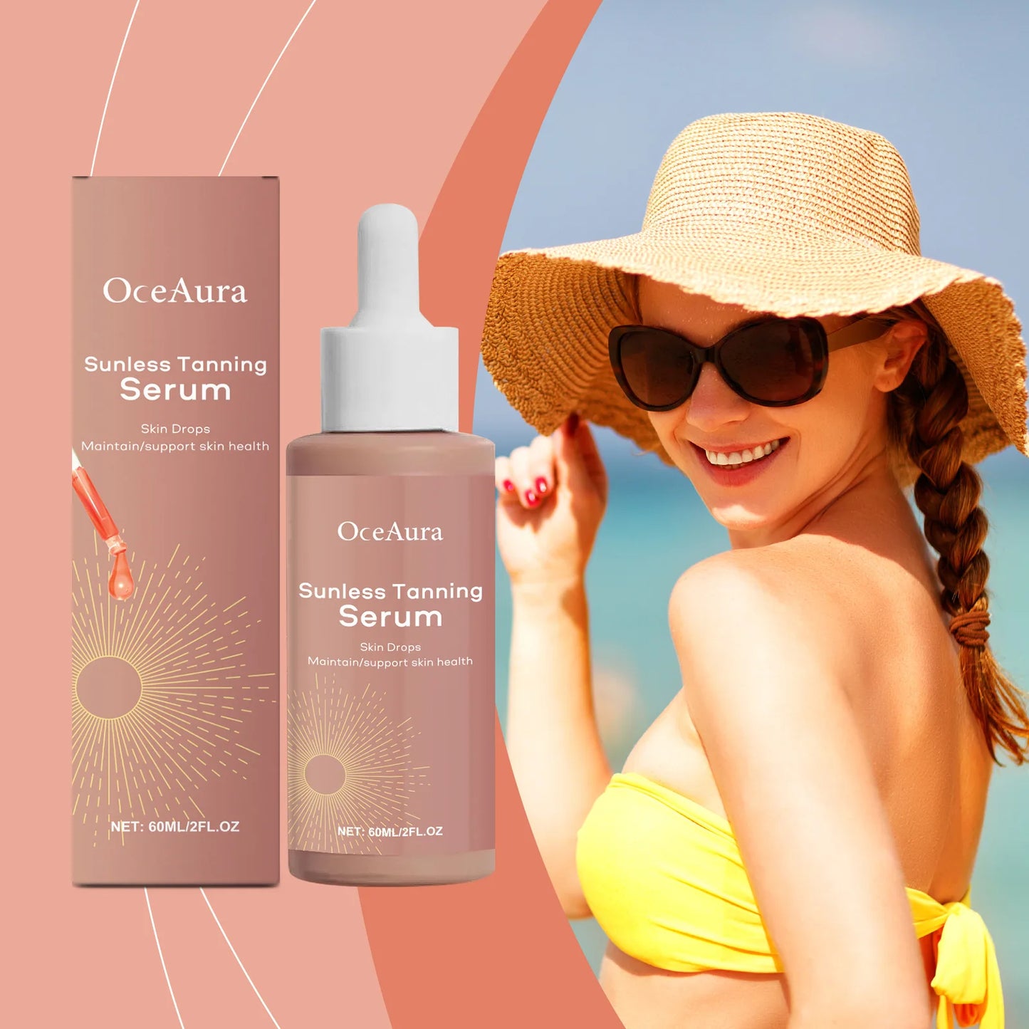 Herbal Sunless Tanning Essence Lasting Absorb Sunlight Natural Skin Sexy Protect Solarium Body Face Bronze Self Tanning Serums