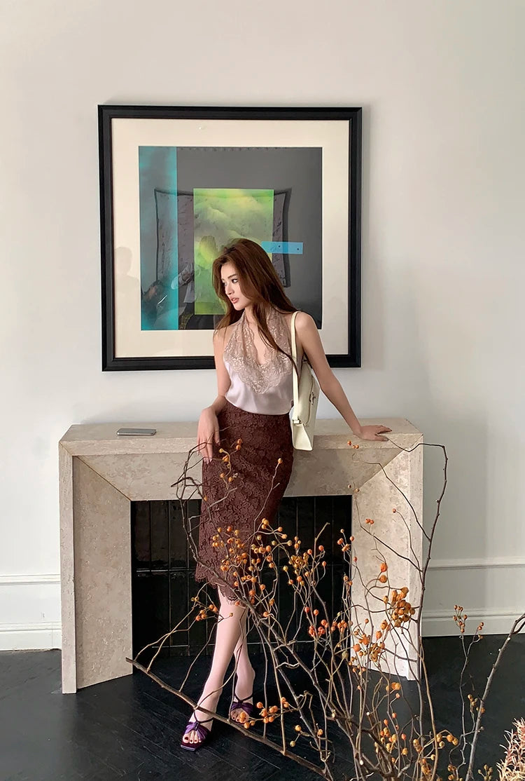 Casual Female Work Wear Office Shirts and Blouses Korean Basic Lace Shirts Women Vintage Clothing Chiffon Top