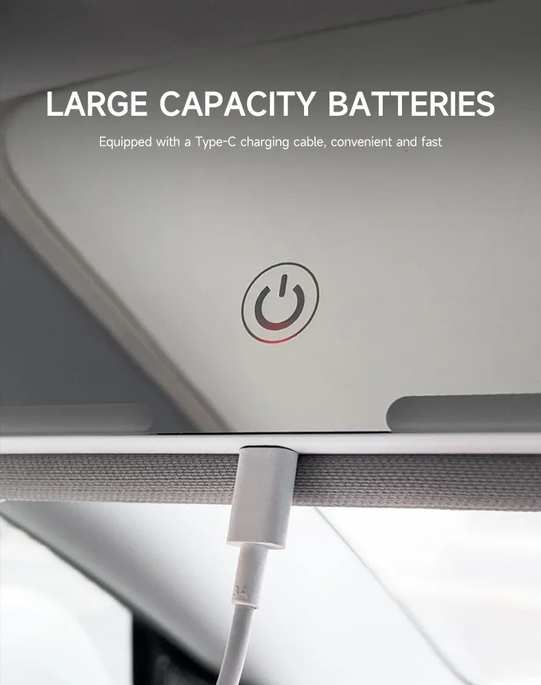 Car Interior Mirrors Sun Visor Plate LED HD Makeup Mirror for Girls Women Rechargeable Fill Light Universal Thin Vanity Mirror