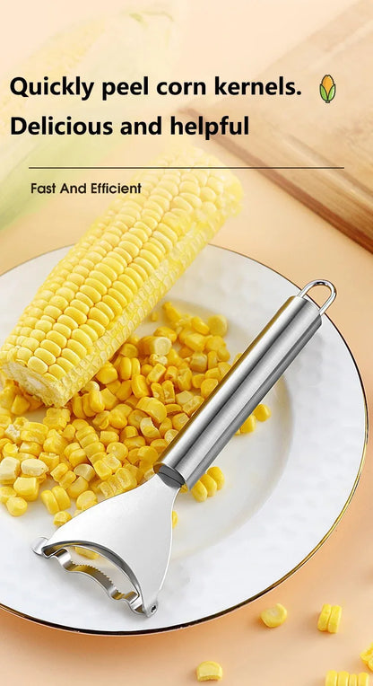 Stainless Steel Corn Planer Home Corn Peeler with Ergonomic Handle Convenient Corn Stripper Thresher Corn Cutter Kitchen Gadgets