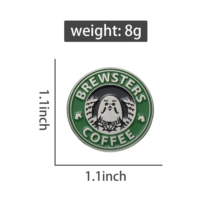 Creative Coffee Enamel Brooch Spaceship Coffee Elements Need By Coffee Power Books Cat Coffee Cups Metal Badge Lapel Pin Jewelry