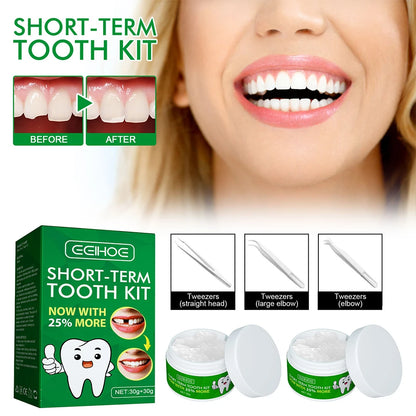 Teeth Solid Glue Resin Tooth Solid Gel with 3 Dental Tools Teeth Replacement Kit Disposable for Fix The Missing Broken Tooth