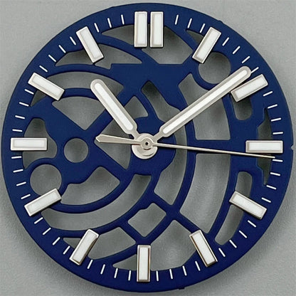 NH70 NH72 29mm black white green blue Hollowing Out Watch Dial and Hand Set green luminous Fit  NH70 NH72  Movt