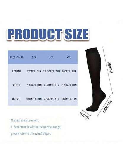 Sports Men Women Nurse Compression Socks 3 Pairs  Women's Calf Stocking Running Calf Elastic Long Compression Socks