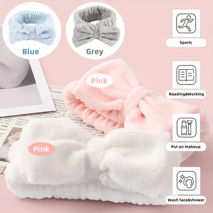 4-Piece Skin Care Gift Set: Ice Roller, Coral Fleece Headband, Makeup Bag and Cleansing Brush - Beauty Tools, Headband