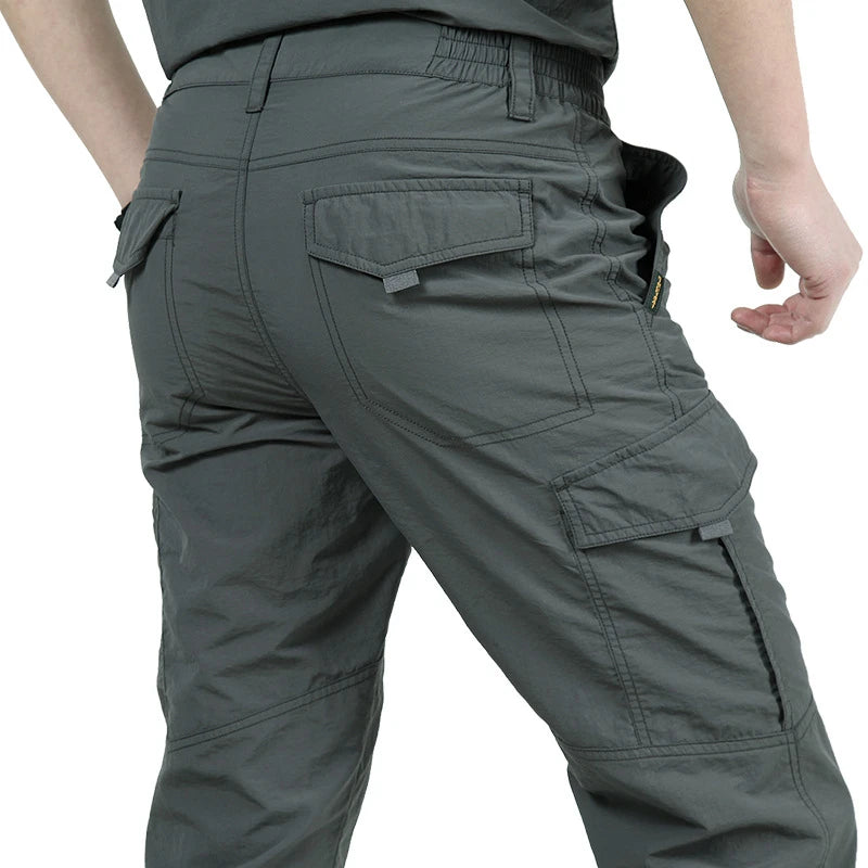 2024 Outdoor Waterproof Tactical Cargo Pants Multi-pocket Men Breathable Casual Long Trousers Male Quick Dry Cargo Pants