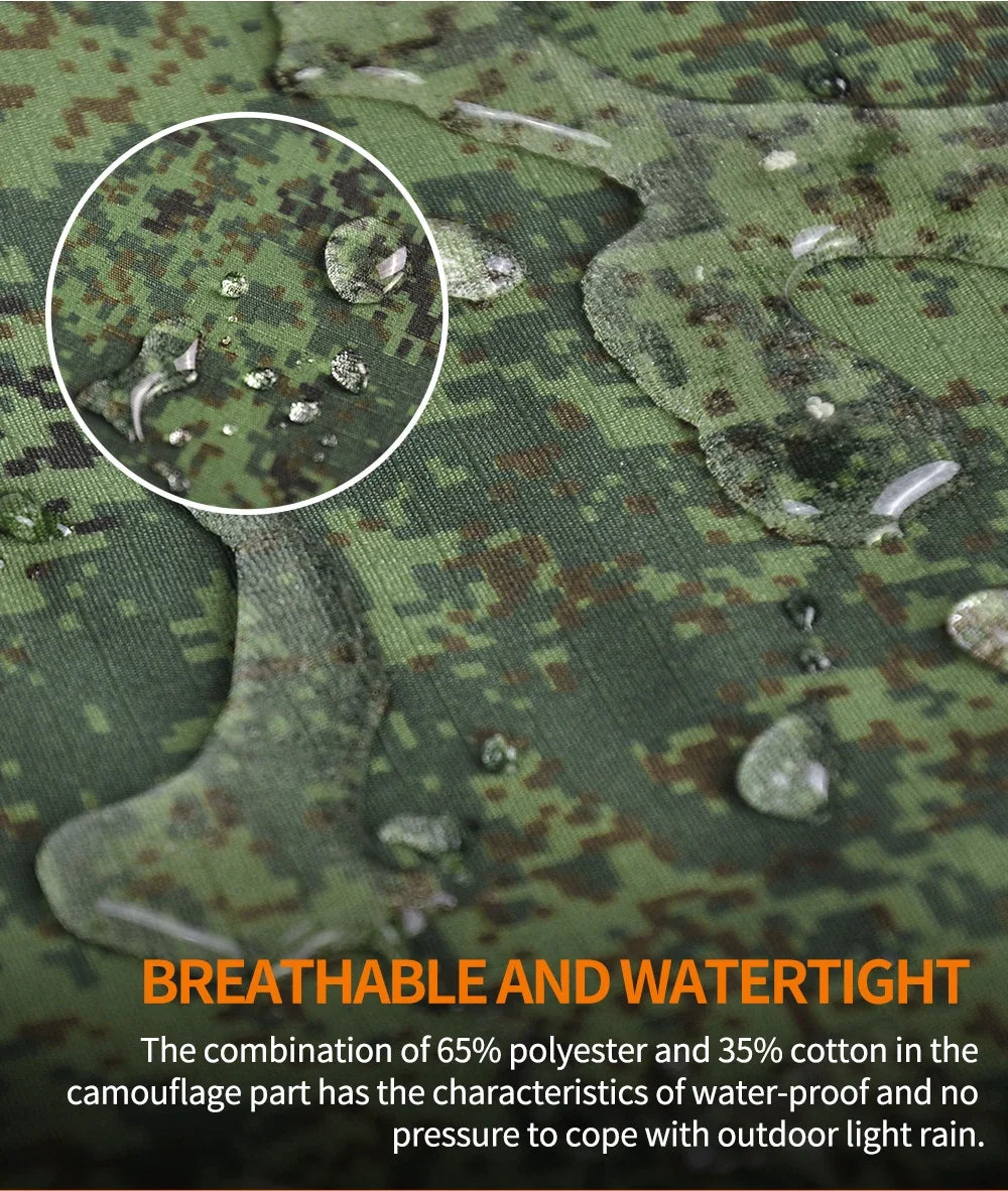 Tactical Uniform Combat Camo Russian Suits Training Team Airsoft Paintball Shirts Hunting Pants +Pads Mens Clothes Windproof