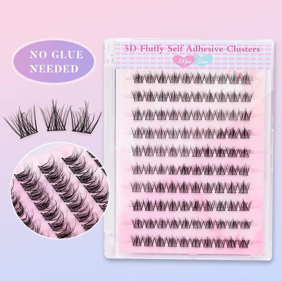 Lashprofessor Glue-Free DIY Self-adhesive False Eyelashes Self-adhesive Reusable DIY Segmented Lashes No-Glue DIY Cluster Lashes