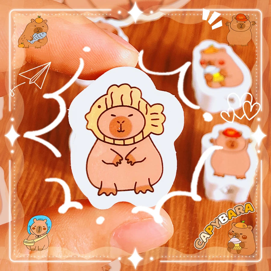 school useful teacher gift kawaii stationery supplies office accessories funny erasers cute capybara rubber Aesthetic stationery