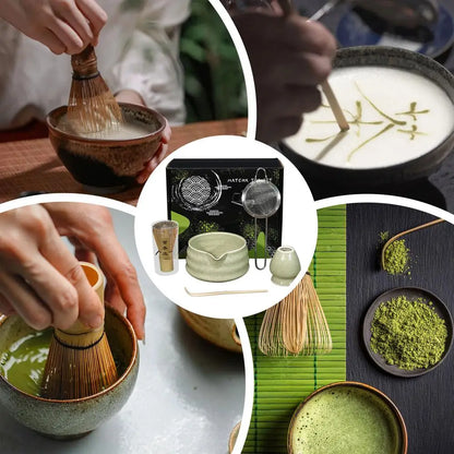 Japanese Tea Set 5-Piece Authentic Matcha Set Professional Matcha Whisk Set Matcha Kit For Matcha Lovers Novices Family Friends