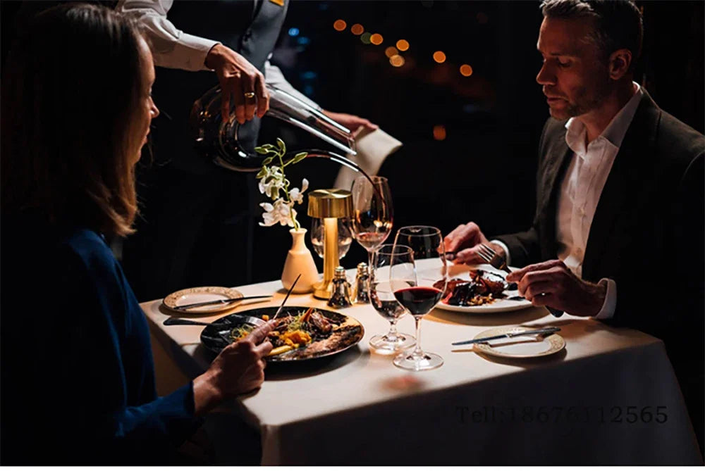 LED Table Light Metal Touch Desktop Decorative Lamp Rechargeable Night Lights For Bar Coffee Table Restaurant Decoration Light