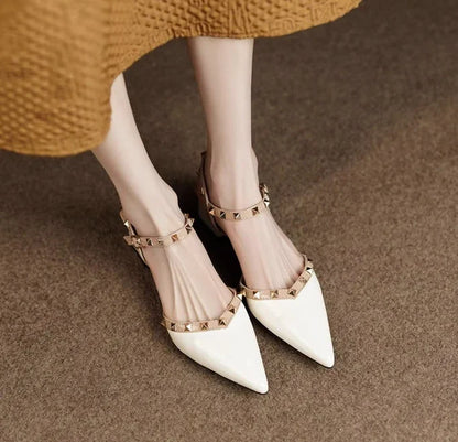 Chunky Women's Sandals Thick Heel Ladies Shoes Half Block Closed 2024 Trend Shoe High Quality Asian Size Summer Sale Designer