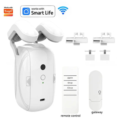 Smart Automatic Curtain Opener-Remote Control With App/Timer/Voice,Upgraded High-Performance Motor(For Roman Rod/T/U Track 3in1)