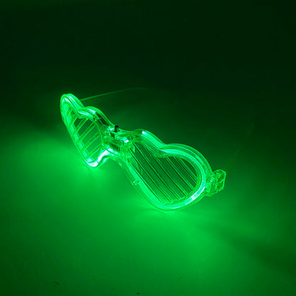 Light Up LED Glasses 5 Colors Heart Shape Glow Glasses Glow in The Dark Party Supplies Neon Party Favors for Kids Adults