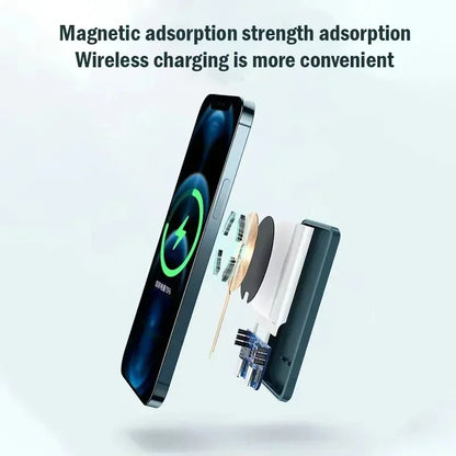 50000mAh Magnetic Wireless Power Bank External Portable Battery Pack for iPhone 12 13 14 15 Series Original 1:1