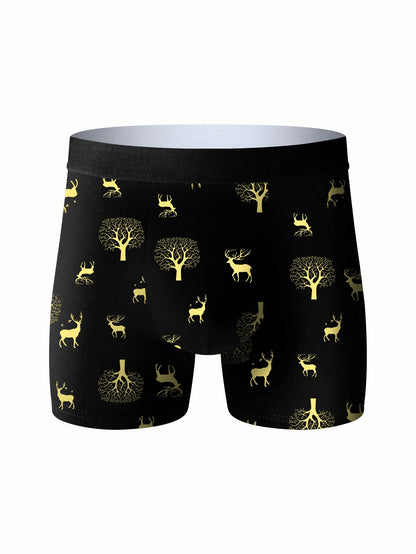 4pcs Men's Underwear Sports Fitness Boxer Briefs Breathable and Comfortable Long Panties Athleisure Fashion Long Panties