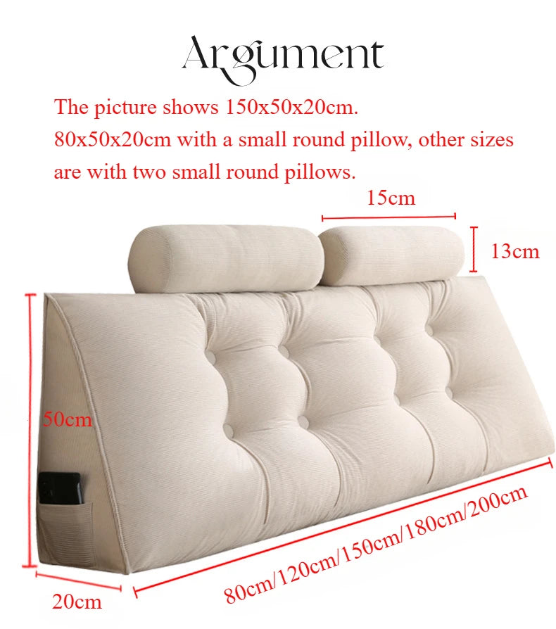 Headboard Pillow Lambswool Triangle Cushion Backrest Pain Relief Sofa Waist Cushion Wedge Sleeping Pillows for Bed Decorative 이불