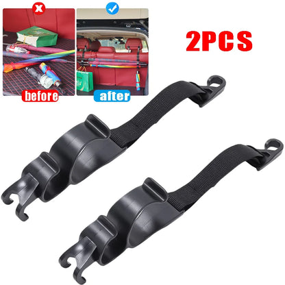 2pcs Multi-functional Cars Interior Hooks Car Seat Back Hook Trunk Umbrella Holder In-Car Umbrella Storaging Tools