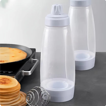 Pancake Batter Bottle Battler Mixer With Blender Ball Wire Whisk For Restaurant Baking Pancakes Cupcakes Muffins Crepes And More