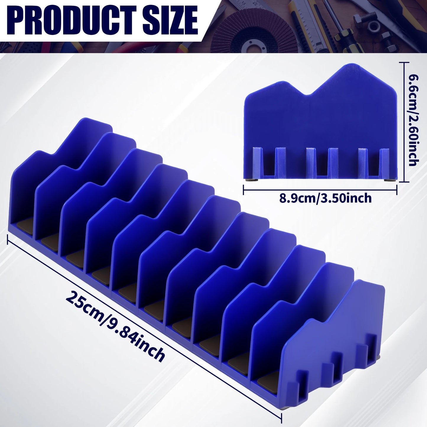 2 Pcs plier organizer rack Organizer Storage Rack Space-Saving Practical with Nonslip Rubber Base 10 Slots Pliers Cutters Organ