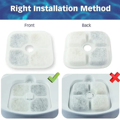 6pcs/12pcs Pet Water Fountain Replacement Filters Cat Water Drinking Fountain Triple Filtration System for PIXI Water Dispenser