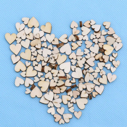 100Pcs Wooden Love Heart Table Scatter DIY Crafts Accessories Wedding Decoration Accessories Cute Home Sewing Accessories