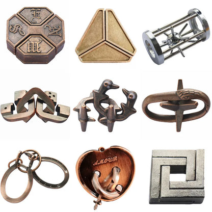 Lock Puzzles Classic IQ Metal Brain teaser Magic Baffling Puzzles Game Toys For Children Adults Funny Gifts Metal Puzzle