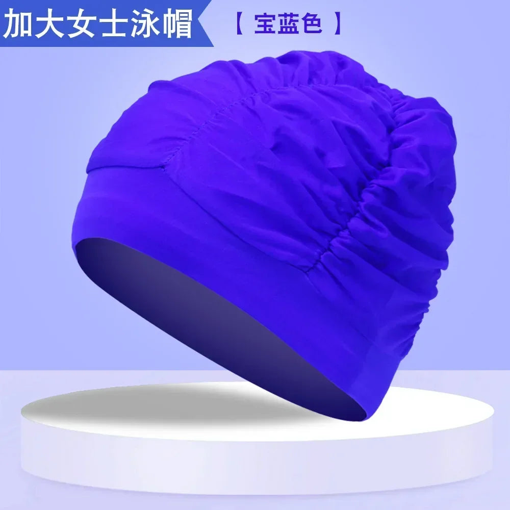 Swimming Caps Women Breathable Long Hair Swim Caps for Women Enlarged Swimming Hats Wholesale  Swimming Pool Accessories