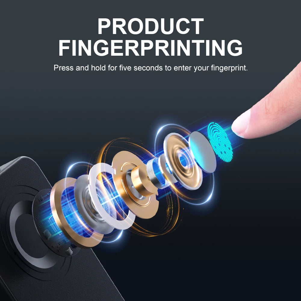 Rechargeable Fingerprint Lock Child Safety Lock Cabinet Fridge Drawer Door Lock Stainless Steel Cable Protection Home Security