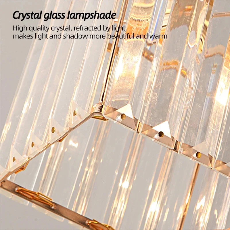 Led Ceiling Lights Room decoration Crystal Lampshade Chandelier Living Room Bedroom Modern Round Square Decorative Ceiling Lamp