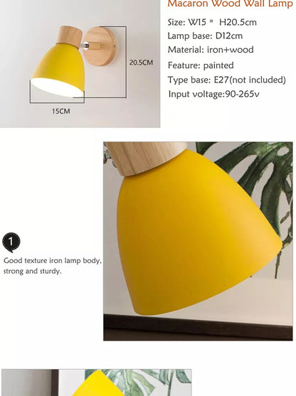 LED Wall Lamp Macron Home Decorative Light For Bedroom Bedsides Living Room Study Aisle Indoors Nordic Simple Decor Wall Sconce