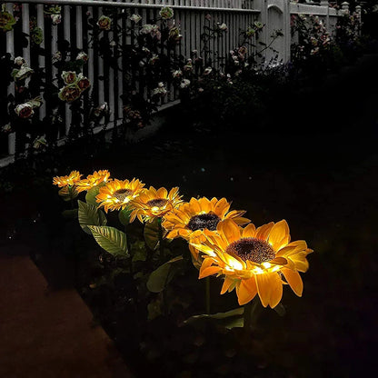 Simulated Outdoor Solar Sunflowers Smart Sense Garden Lights Yard Wedding Thanksgiving Decor Light Waterproof LED Lawn Light