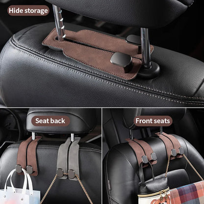 Car Seat Back Hook Suede Double-Headed Rear Storage Storage Small Hook Car Interior Decoration Supplies