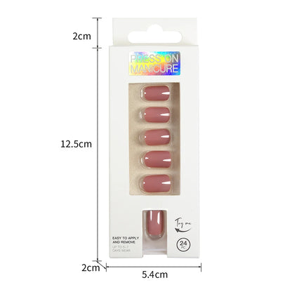 Short Full Press on Nails 24 Pcs False Nails Set Stick on Nails High Quality Reusable Fake Nails Solid Color Design Nail Art