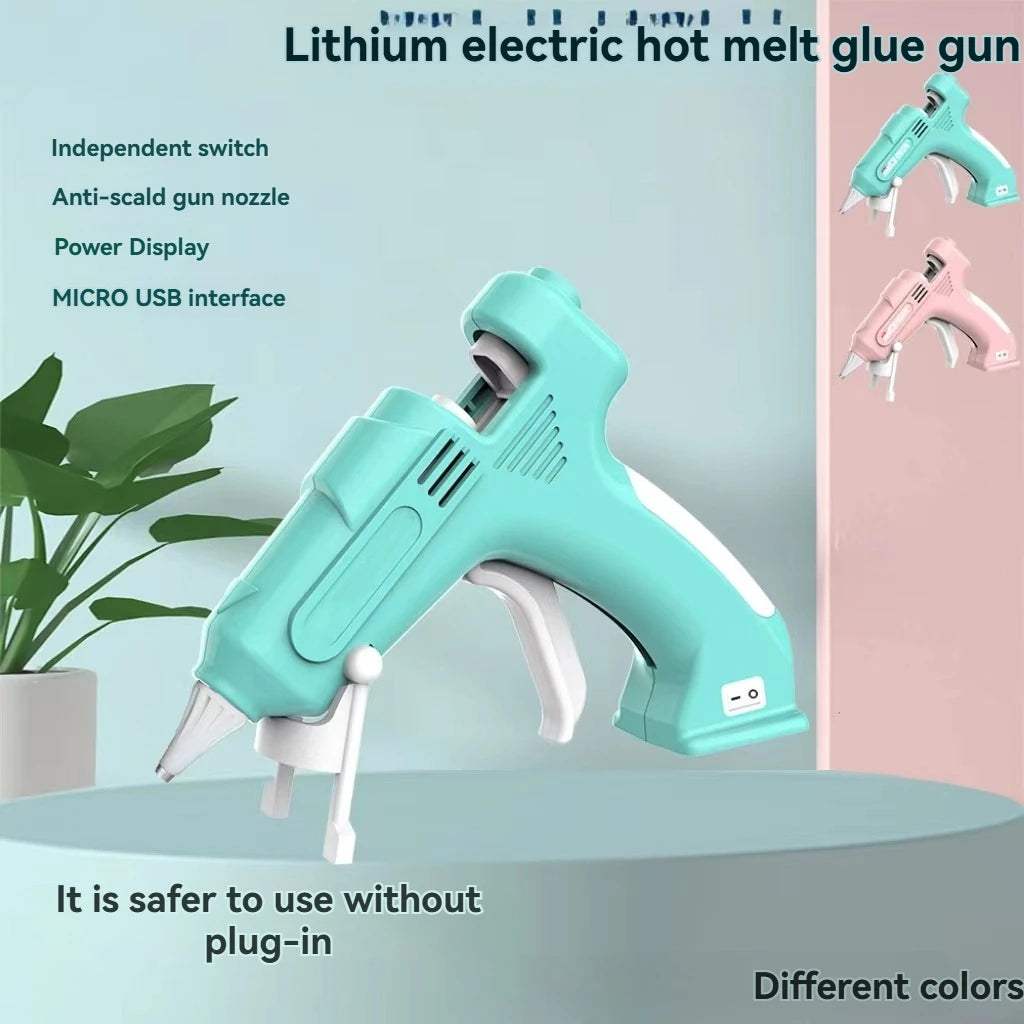 Cordless Hot Melt Glue Gun Child Hand Crafts Home DIY Repair Use 7mm Glue Stick Wireless Glue Gun