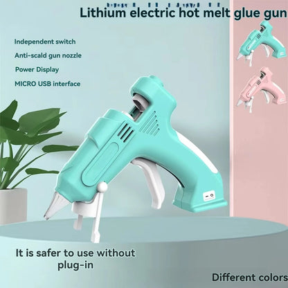 Cordless Hot Melt Glue Gun Child Hand Crafts Home DIY Repair Use 7mm Glue Stick Wireless Glue Gun