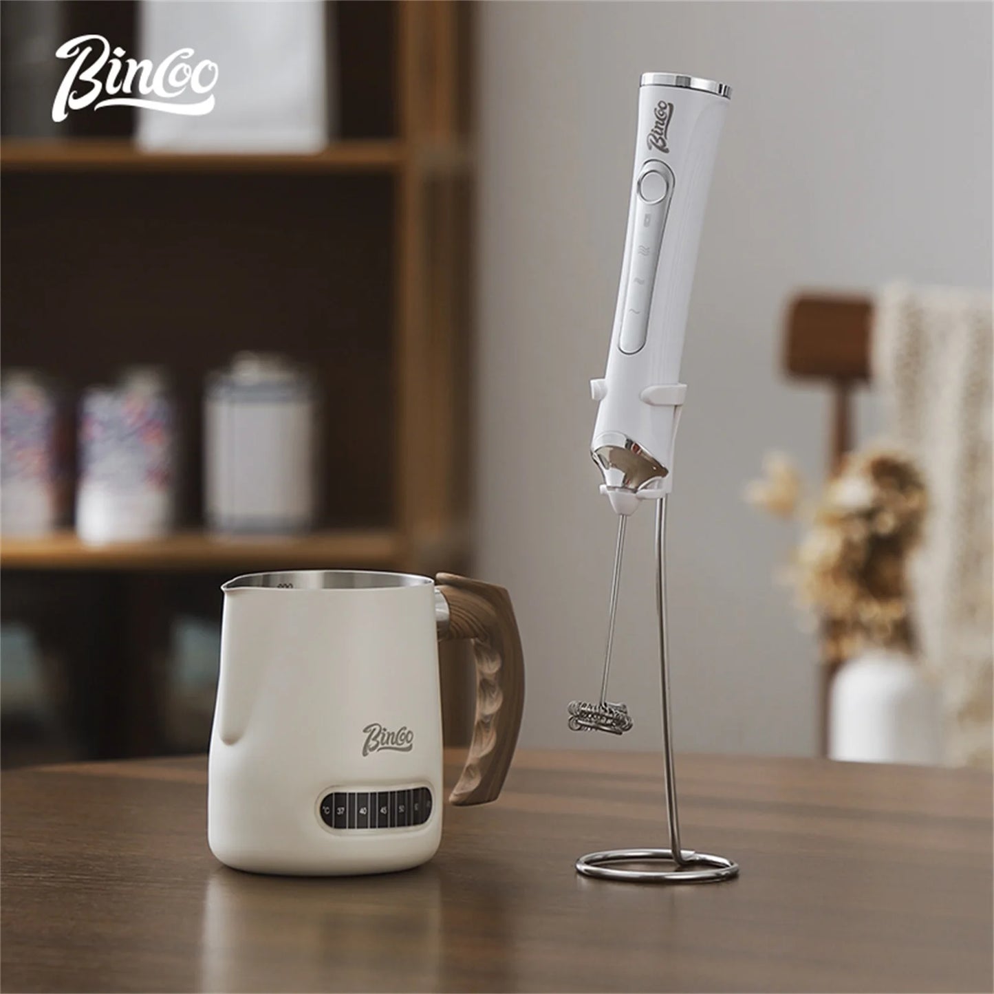 Bincoo Electric Milk Frothers Handheld Wireless Blender USB Mini Coffee Maker Whisk Mixer Cappuccino Cream Egg Beater Blender