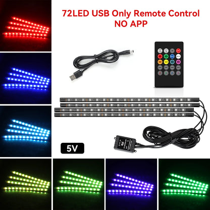 LED Car Interior Decorative Lamp Strips Atmosphere Lamp Cold Light Decorative Dashboard Console Auto RGB Ambient Decorative Lamp