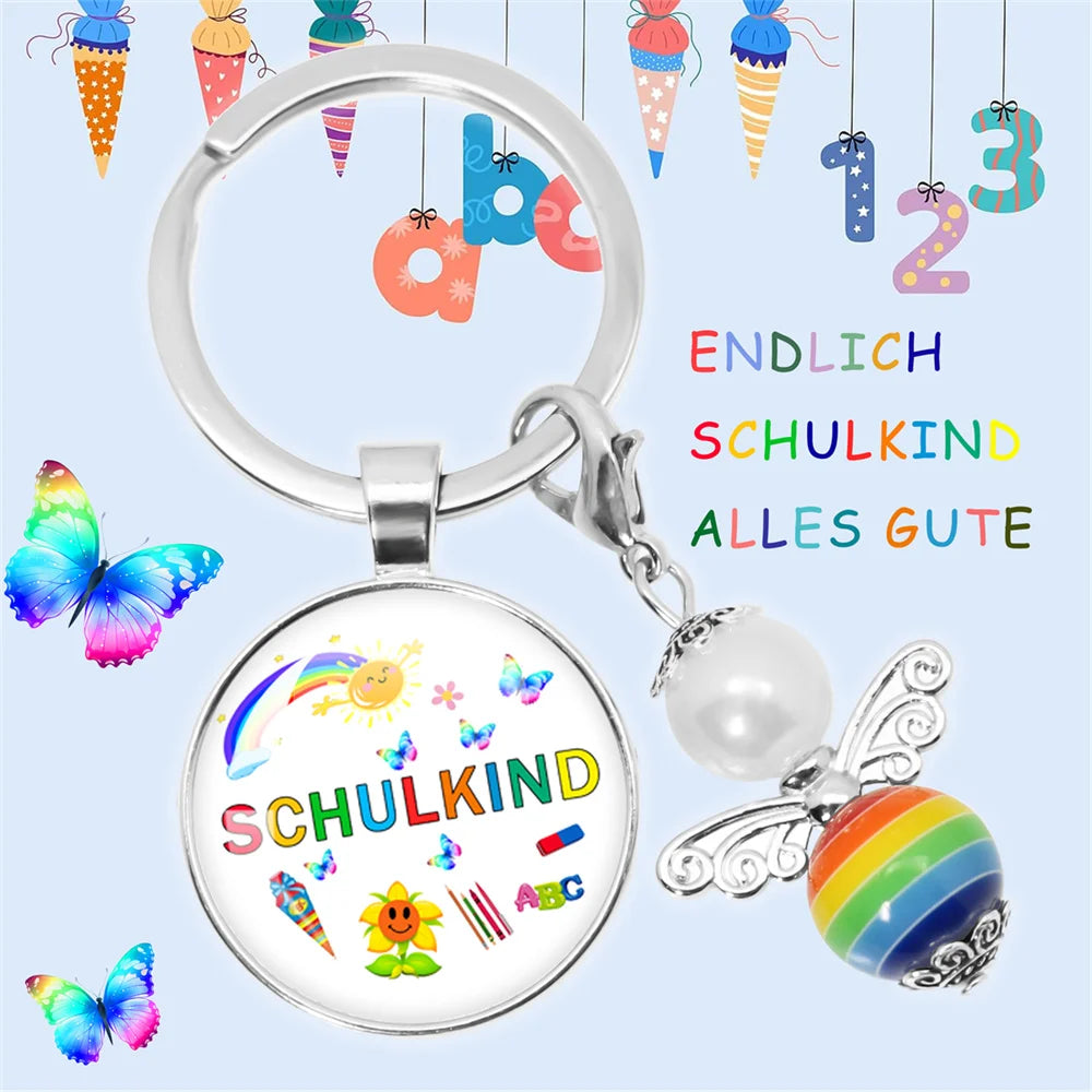 School Child Enrollment Cute Girl Gift Guardian Angel Keychain School Child School Bag School Lucky Charm