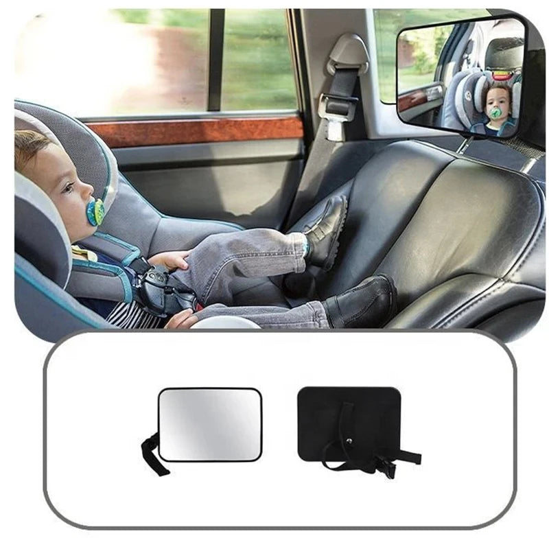 Adjustable Wide Car Rear Seat Mirror Baby/Child Seat Car Safety Mirror Monitor Square Safety Car Baby Mirror Car Interior