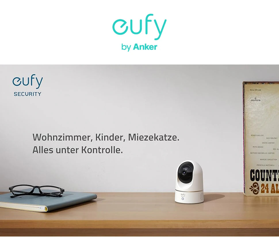 (EU stock)Eufy Security Indoor Cam 2K Indoor Security Camera Pit Pivot Security Camera