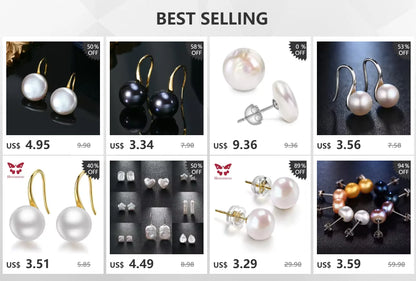 HENGSHENG 7-8mm Natural Freshwater Pearl Earrings for Women Jewelry Bohemian Drop Earrings for Wedding / Party / Daily